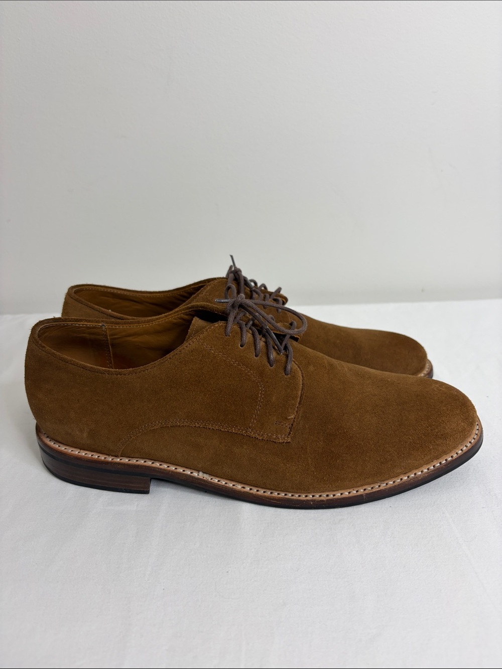 Thursday Boots Dress Shoes Mens 9.5 Brown Suede Derby Handmade Business Casual
